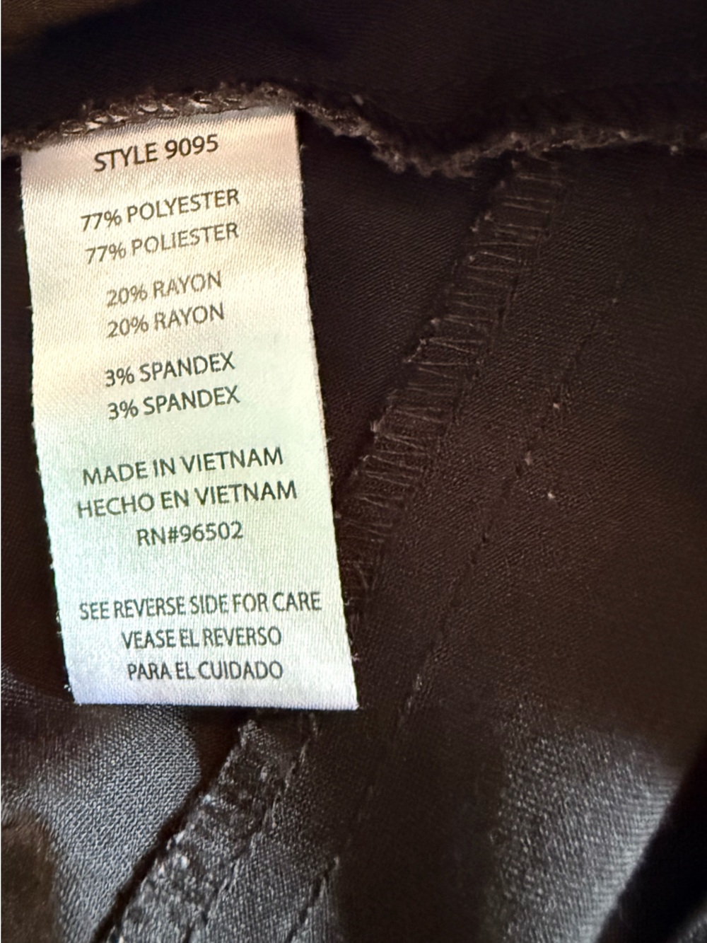 Healing Hands Purple Label Scrub Pants Black XS Stretch Medical Uniform - Picture 9 of 10